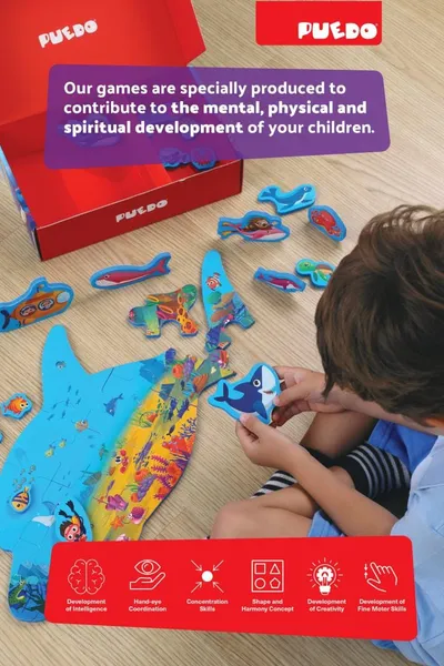 Puzzle PUEDO TOYS Lumea Marina Spuma EVA 25-49 piese 3+ ani - imagine 4