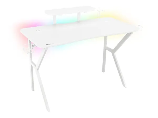 Birou Gaming GENESIS Holm 320 RGB Cadru Metal Alb