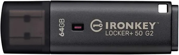 Memorie USB KINGSTON IronKey Locker+ 50 G2 64GB USB Type-A Negru