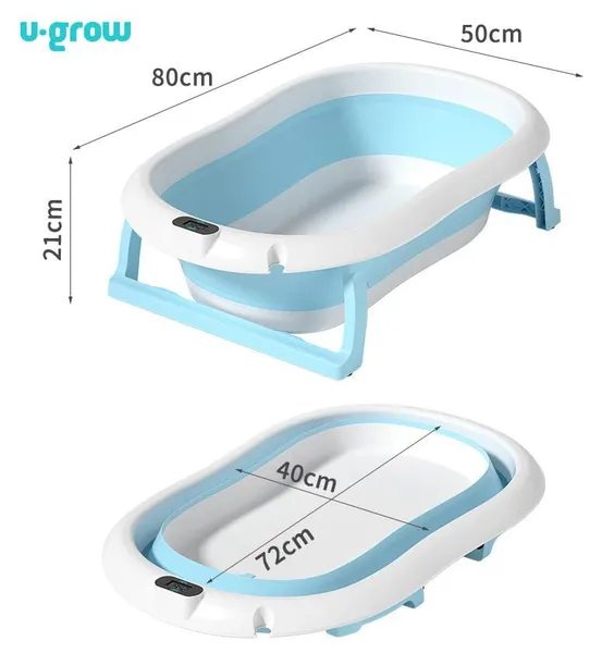 Cădiță U-GROW cu Pernuță și Termometru Digital Albastru UGCT-0055-BL - imagine 8