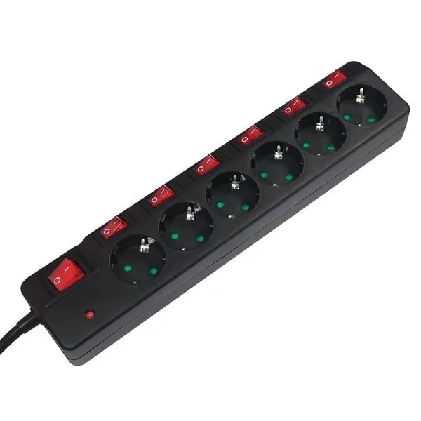 Prelungitor LOGILINK LPS233 6 Prize Schuko 1m 16A Negru