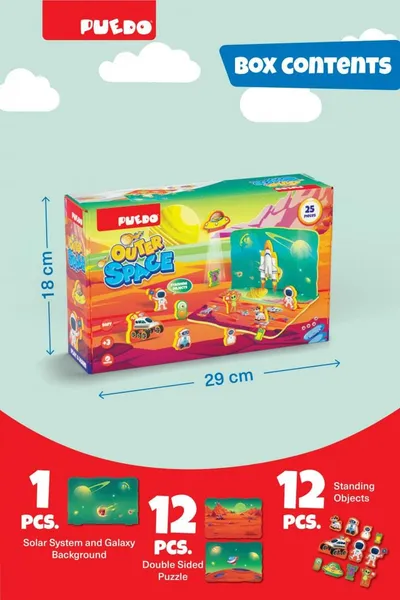 Puzzle PUEDO TOYS Spațiu Cosmic 25 piese Spumă EVA - imagine 2
