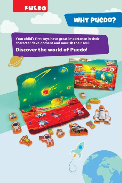 Puzzle PUEDO TOYS Spațiu Cosmic 25 piese Spumă EVA - imagine 6
