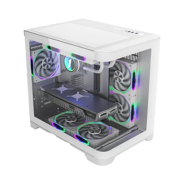 Carcasă PC 1STPLAYER UV5 Cube Tower ARGB Alb - imagine 2