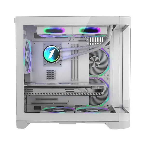 Carcasă PC 1STPLAYER UV5 Cube Tower ARGB Alb - imagine 3
