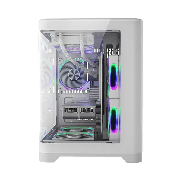 Carcasă PC 1STPLAYER UV5 Cube Tower ARGB Alb - imagine 4
