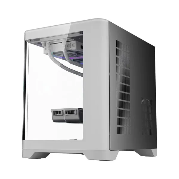 Carcasă PC 1STPLAYER UV5 Cube Tower ARGB Alb - imagine 5