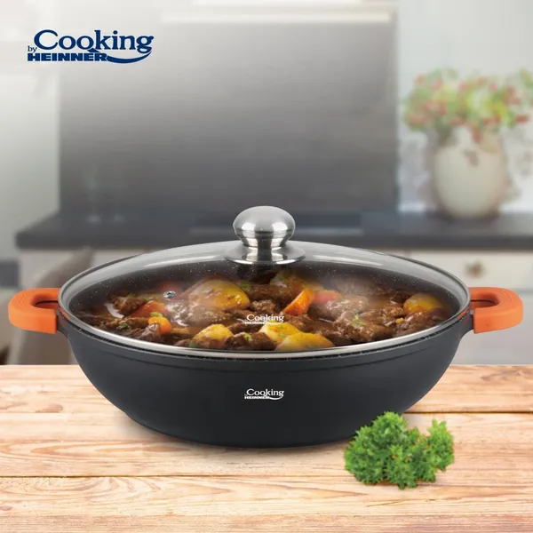 Cratiță HEINNER Dark Line Cooking Aluminiu 32cm 5.5L cu Capac - imagine 3