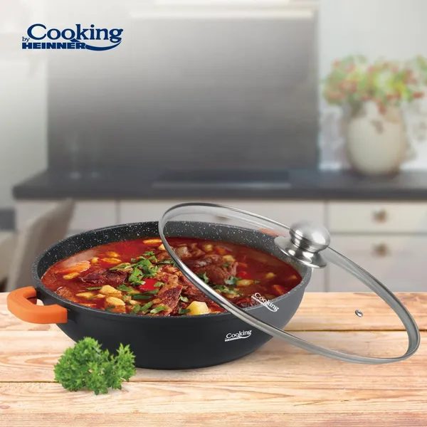 Cratiță HEINNER Dark Line Cooking Aluminiu 32cm 5.5L cu Capac - imagine 4