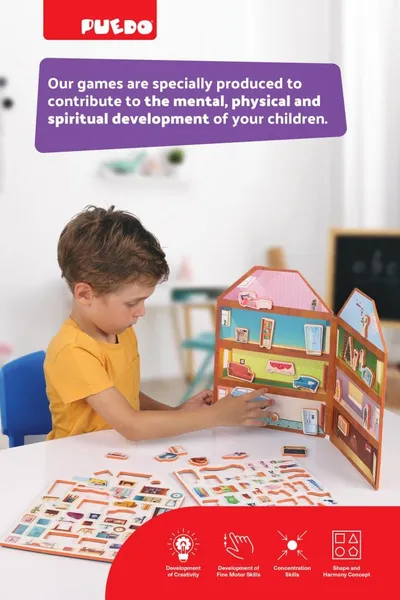 Joc Magnetic PUEDO TOYS Construiește-ți Casa Spumă EVA 3+ - imagine 4
