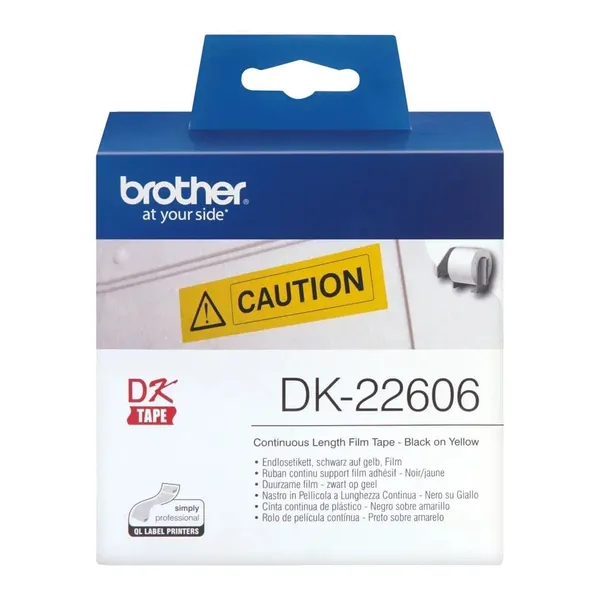 Banda Laminată BROTHER DK22606 62x15mm 24m Negru pe Alb