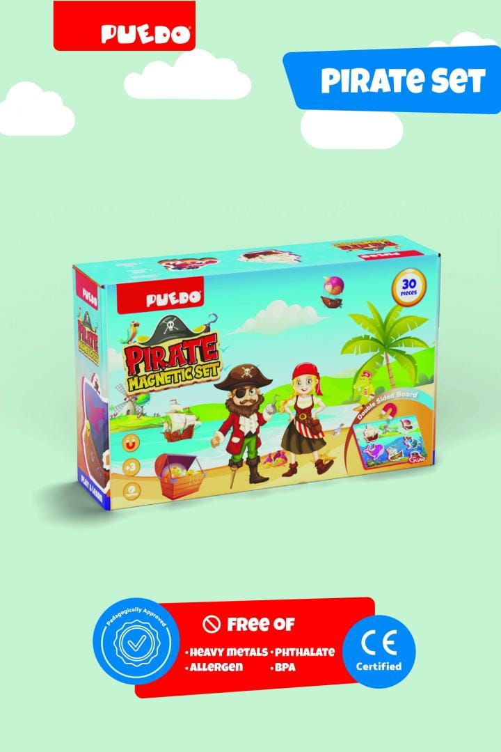 Joc Magnetic PUEDO TOYS Pirați 25-49 piese 3+ ani