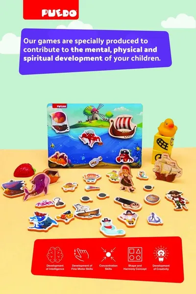 Joc Magnetic PUEDO TOYS Pirați 25-49 piese 3+ ani