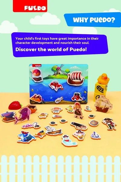 Joc Magnetic PUEDO TOYS Pirați 25-49 piese 3+ ani - imagine 6