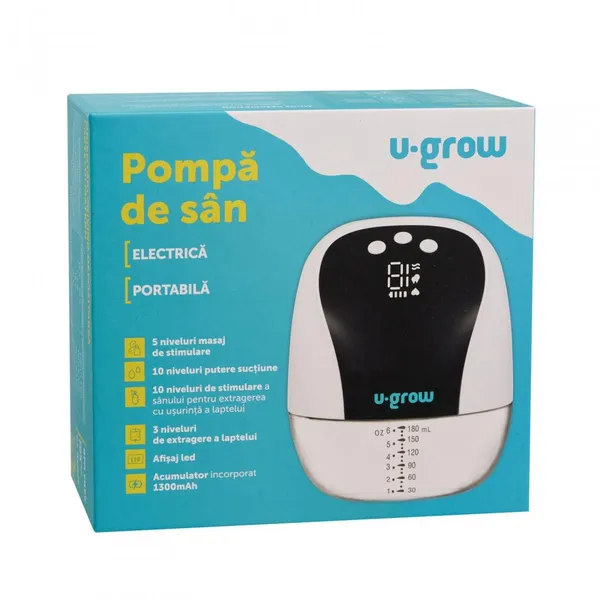 Pompă de sân U-GROW Electrică Portabilă 180ml - imagine 8