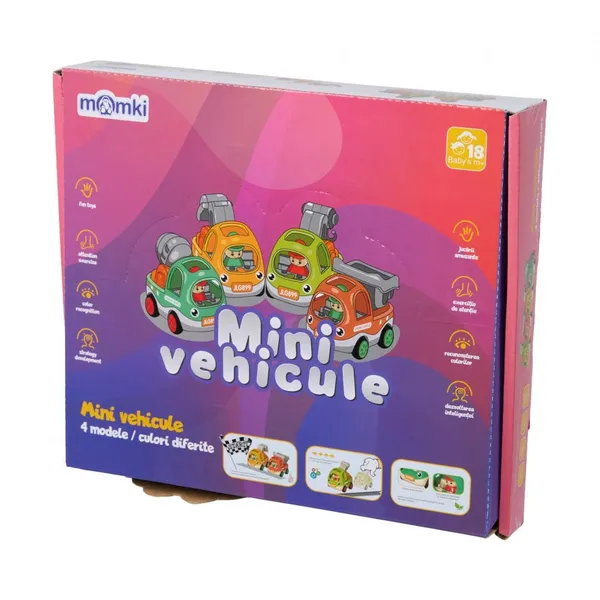 Mașinuță MOMKI Mini Pull Back Modele și Culori Diverse - imagine 5