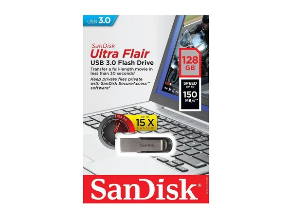 Memorie USB SANDISK Ultra Flair 128GB USB 3.0 - imagine 2