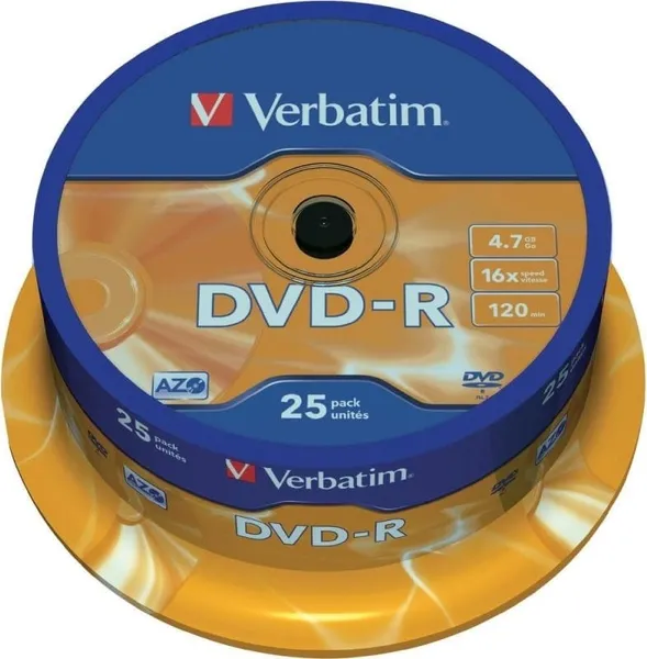 Disc DVD-R VERBATIM 43522 Matt Silver 4.7GB 16x 25 bucăți