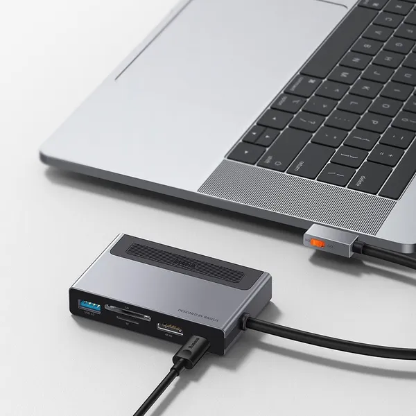 Docking Station BASEUS CAHUB-DA0G USB-C Gri - imagine 5