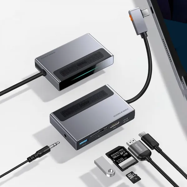 Docking Station BASEUS CAHUB-DA0G USB-C Gri - imagine 6