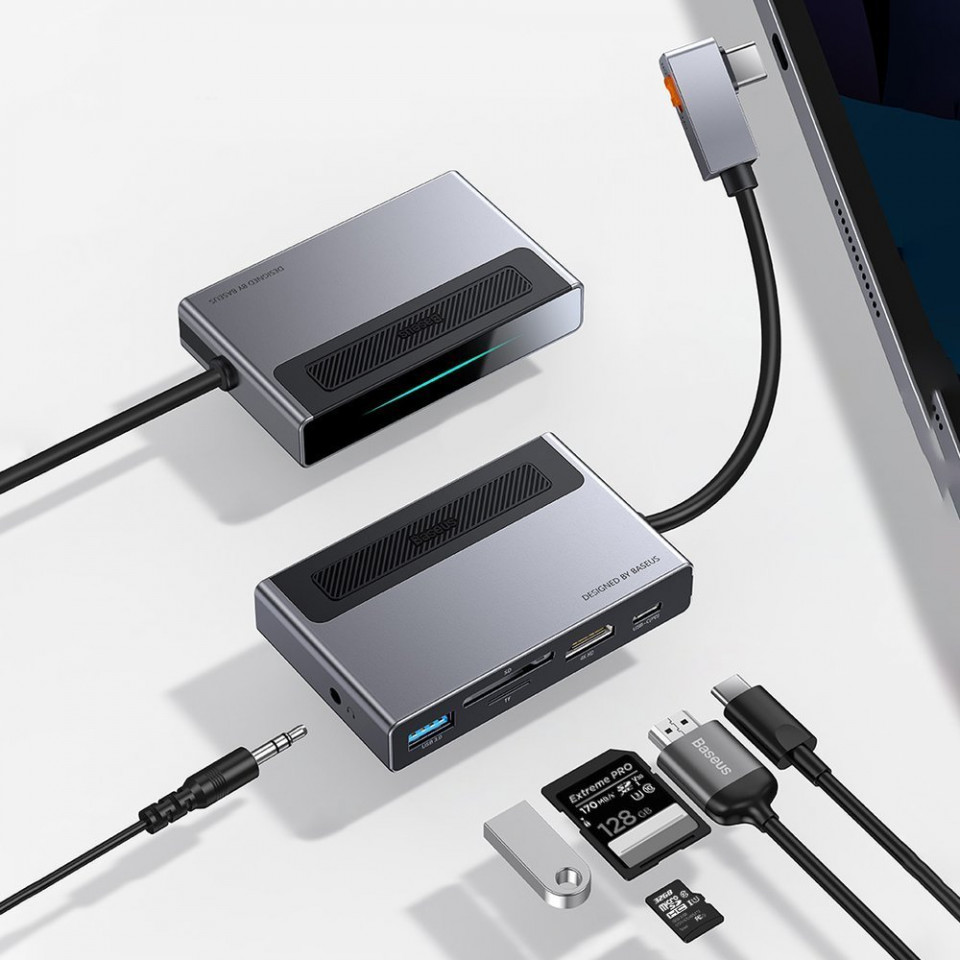 Docking Station BASEUS CAHUB-DA0G USB Type-C Gri - imagine 6