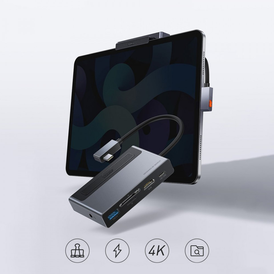 Docking Station BASEUS CAHUB-DA0G USB Type-C Gri - imagine 7
