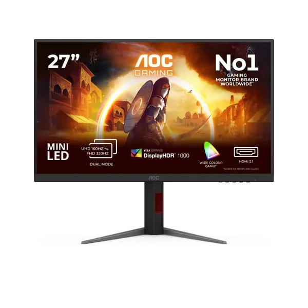 Monitor Gaming AOC U27G4XM 27 inch 4K 160Hz Negru Roșu