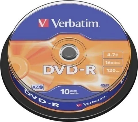 Disc DVD-R VERBATIM 4.7GB 16x 10 bucăți Spindle