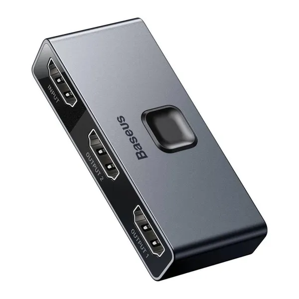 Switch Video HDMI BASEUS Matrix Bidirecțional 2xHDMI Gri - imagine 2