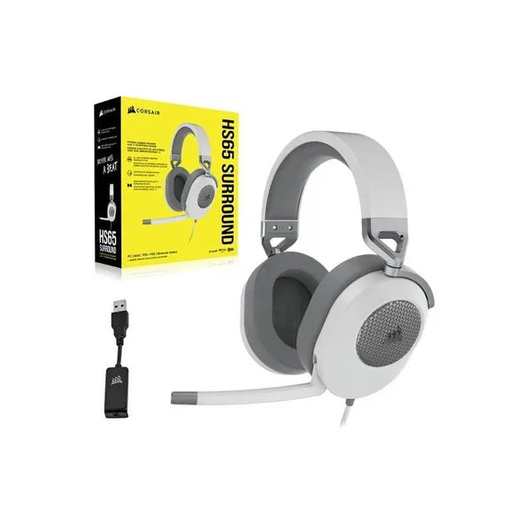 Căști CORSAIR HS65 Surround 7.1 Alb Driver 50mm - imagine 4