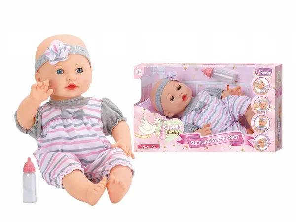 Păpușă MOMKI Bebeluș Care Mănâncă 37cm