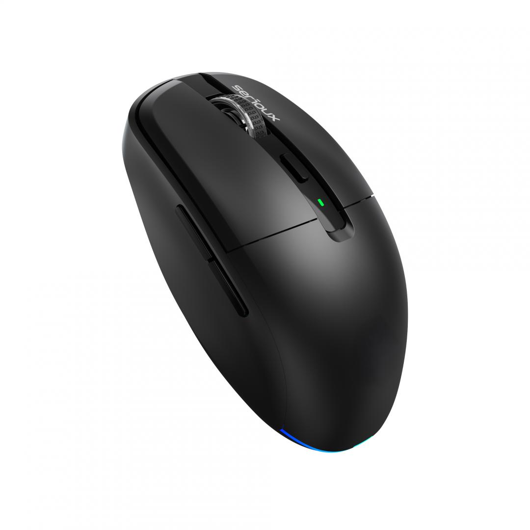 Mouse SERIOUX AirFlow Wireless Dual Mode 2.4G+BT Negru - imagine 2