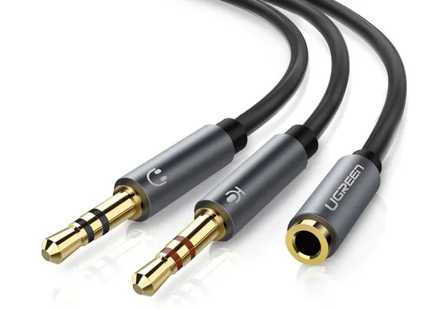 Cablu Audio UGREEN AV140 Stereo 2x3.5mm Jack 0.25m Negru