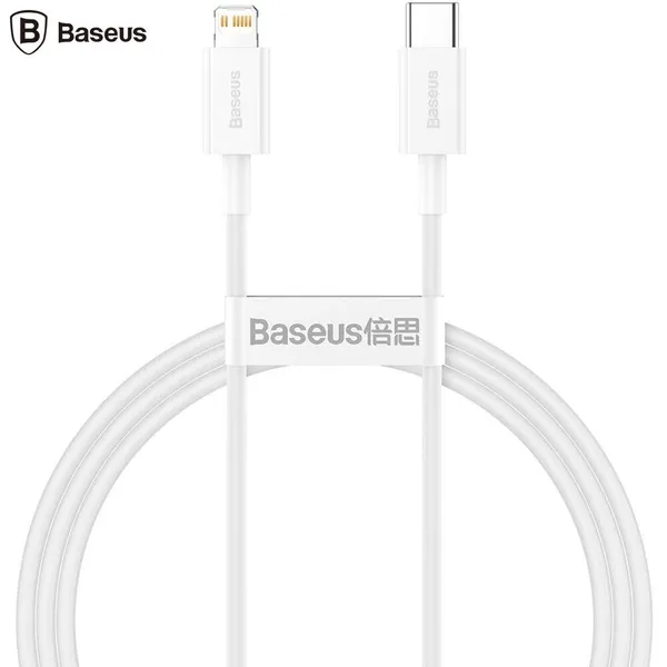 Cablu BASEUS CATLYS-A02 USB Type-C la Lightning PD 20W 1m Alb - imagine 1