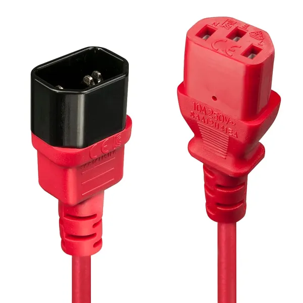 Cablu Alimentare LINDY IEC C14-C13 2m H05-VVF 3G 0.75mm Roșu