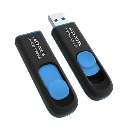 Memorie USB ADATA UV128 256GB USB 3.2 Negru Albastru AUV128-256G-RBE - imagine 2
