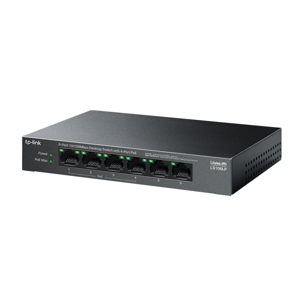 Switch TP-LINK LS106LP LiteWave 6 Porturi 10/100Mbps 4 PoE+