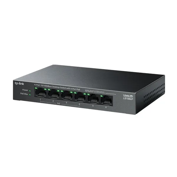 Switch TP-LINK LS106LP 6 Porturi 10/100Mbps 4 PoE+