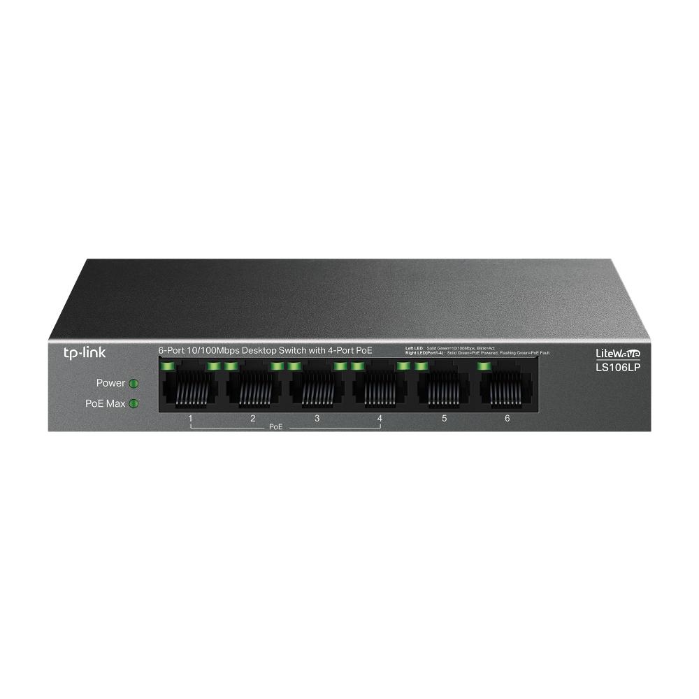 Switch TP-LINK LS106LP 6 Porturi 10/100Mbps 4 PoE+ - imagine 2
