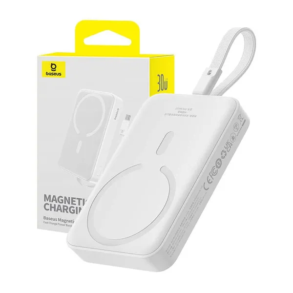 Power Bank BASEUS Magnetic Mini 10000mAh 30W Alb - imagine 2