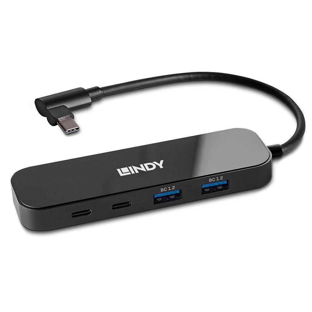 Hub USB LINDY 4 Porturi 3.2 Gen2 10Gbps PD 100W Negru - imagine 3