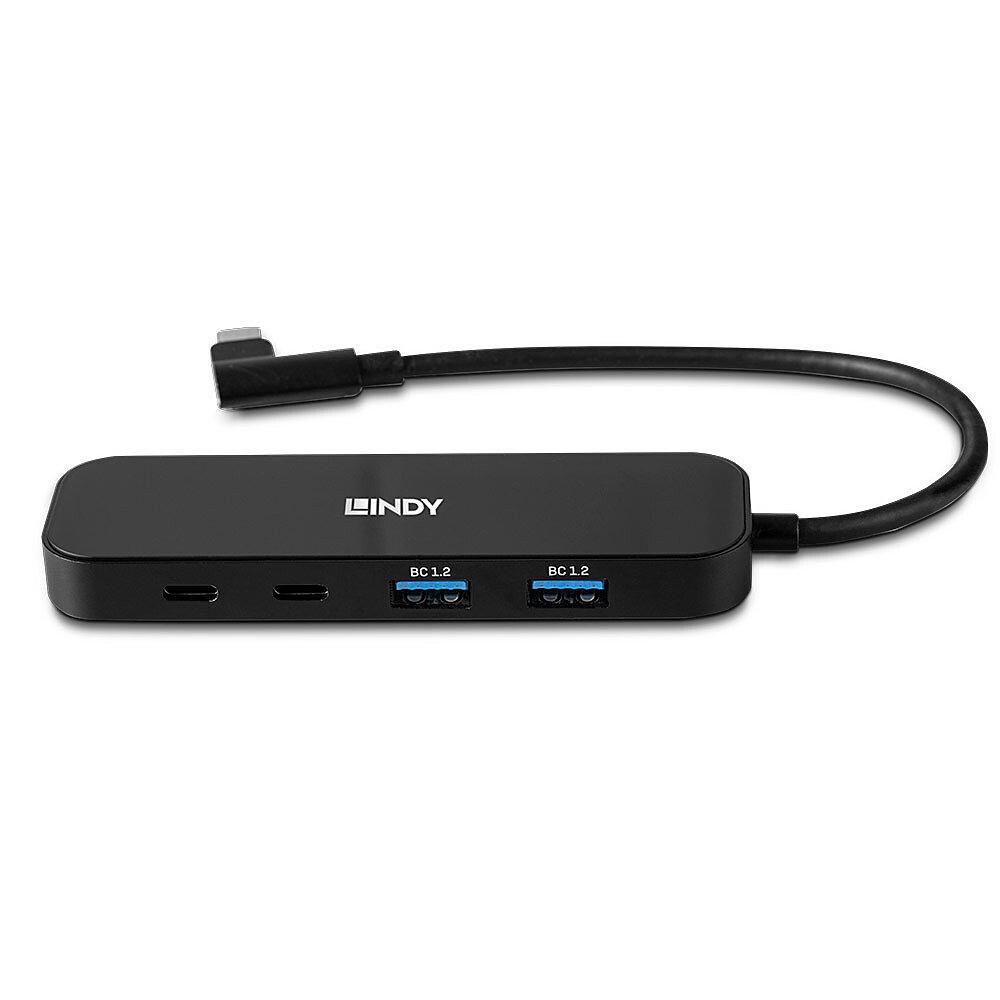 Hub USB LINDY 4 Porturi 3.2 Gen2 10Gbps PD 100W Negru - imagine 2