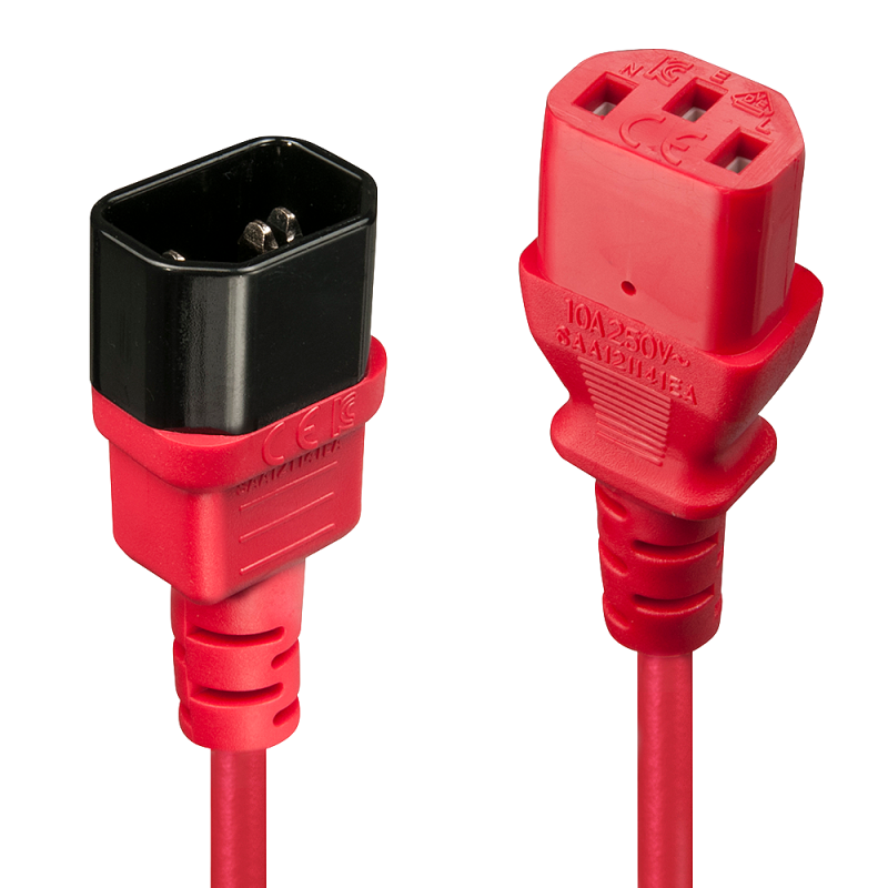 Cablu Alimentare LINDY C14 to C13 0.5m Roșu LY-30476