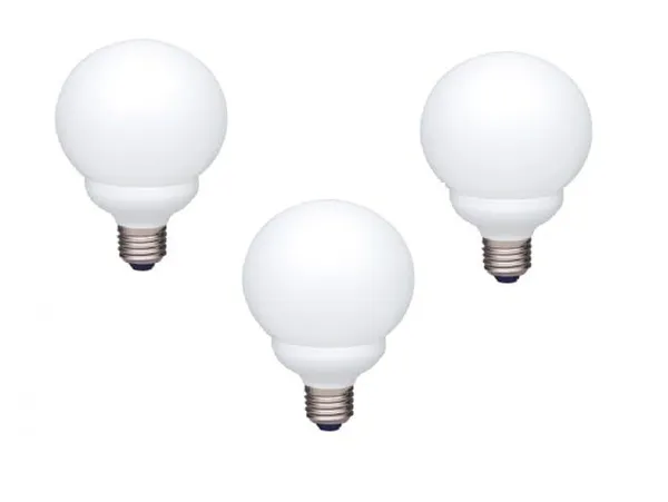 Set 3 becuri Fluorescent PANASONIC EFG13E282V-3 13W E27 Sferic Alb Cald