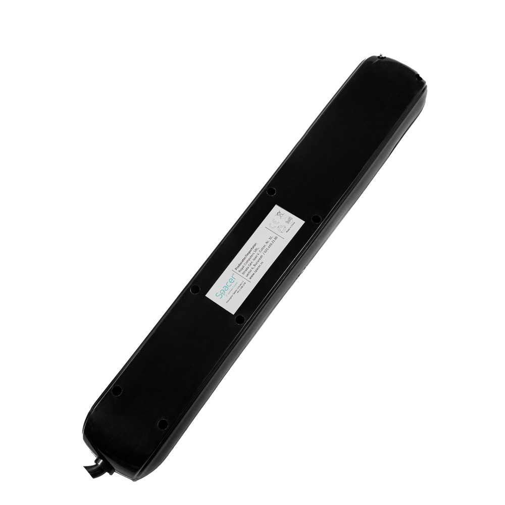 Prelungitor SPACER PP-5-18B-USB 5 Prize 2 USB 1.8m Negru - imagine 2