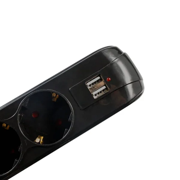 Prelungitor SPACER PP-5-18B-USB 5 Prize 2 USB 1.8m Negru - imagine 4