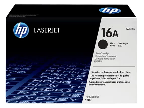 Toner HP Q7516A Black Original LaserJet 5200
