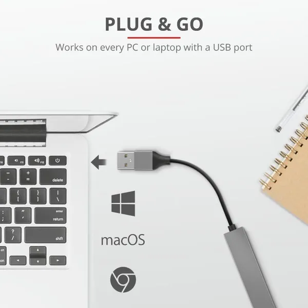 Hub USB TRUST Halyx Aluminium 4 Porturi Argintiu TR-23786 - imagine 6