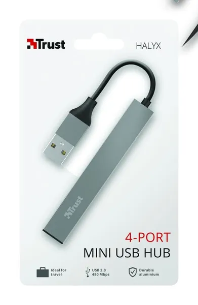 Hub USB TRUST Halyx Aluminium 4 Porturi Argintiu TR-23786 - imagine 8