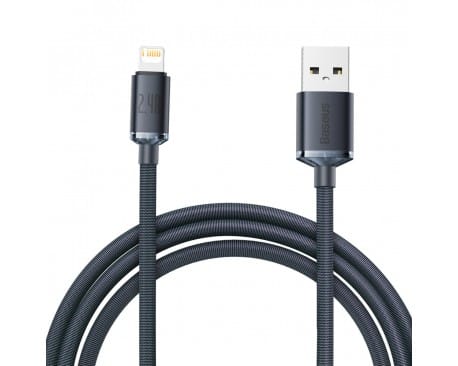 Cablu BASEUS Crystal Shine USB Lightning 1m Negru CAJY000001